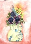 STDDF300-Yellow Pitcher with Flowers by Star Needlearts