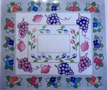 STJJ180  GRAPES POMEGRANATES AND FLOWERS CHALLAH COVER or MATZOH COVER by Studio 2 Ltd.