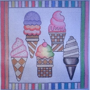 STKID52P-ICE CREAM CONES PASTEL COLORS by STUDIO 2 Ltd.