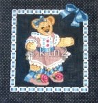 SHTRB102-GIRL BEAR PILLOW by Shelley Tribbey