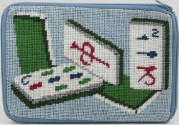 APSZ543 MAH JONGG NEEDLEPOINT PURSE STITCH 'N ZIP KIT by Alice Peterson