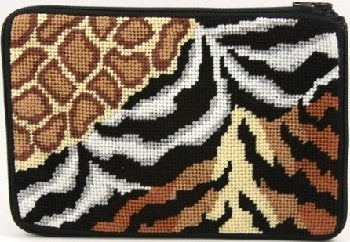 APSZ549 ANIMAL SKINS NEEDLEPOINT PURSE STITCH 'N ZIP KIT by Alice Peterson