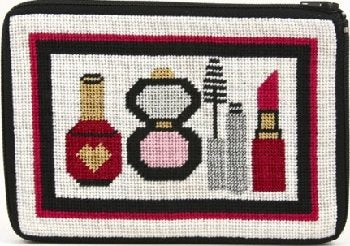 APSZ579 MAKE-UP AND THINGS NEEDLEPOINT PURSE STITCH 'N ZIP KIT by Alice Peterson