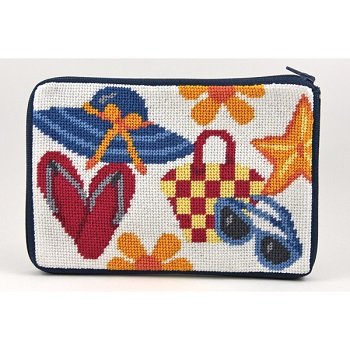 APSZ582 BEACH NEEDLEPOINT PURSE STITCH 'N ZIP KIT by Alice Peterson