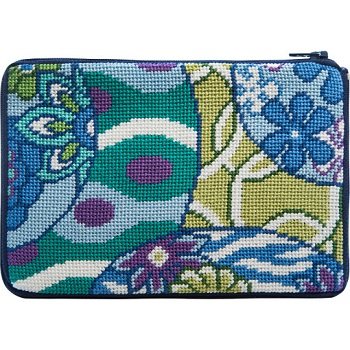 APSZ615 IMARI ABSTRACT NEEDLEPOINT PURSE STITCH 'N ZIP KIT by Alice Peterson