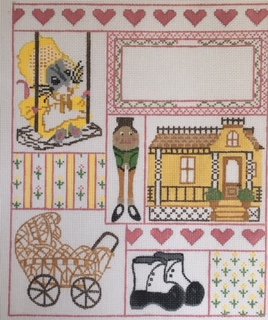 TCTS530 MOUSE AND BOOTS GIRLS Baby Birth Announcement by TS Designs for The Collection