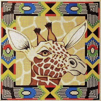 TRP123 GIRAFFE with TRIBAL BORDER by Trubey Designs
